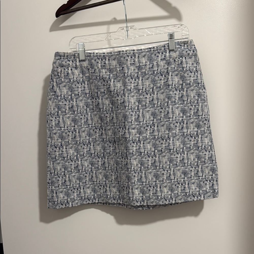 LOFT Blue and White Skirt